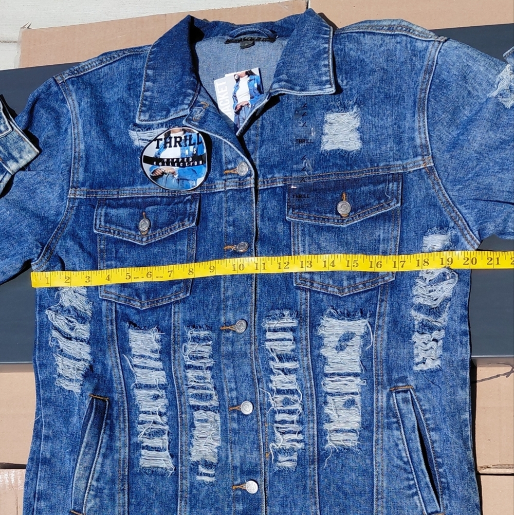 5695...Thrill Denim Collection-Long Jacket - Picture 9 of 9
